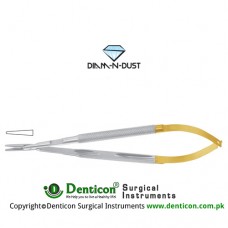 Diam-n-Dust™ Micro Needle Holder Straight - Round Handle Stainless Steel, 14 cm - 5 1/2"